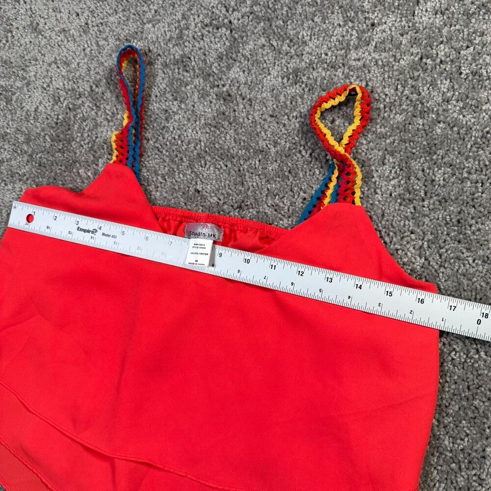 Vintage Studio MK 90's Y2K Womens Cropped Coral Rainbow Tank Top Vest Size Med - Picture 4 of 6